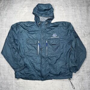 Toronto Maple Leafs Jacket Mens XL Blue Vintage NHL Hooded Windbreaker Fishing